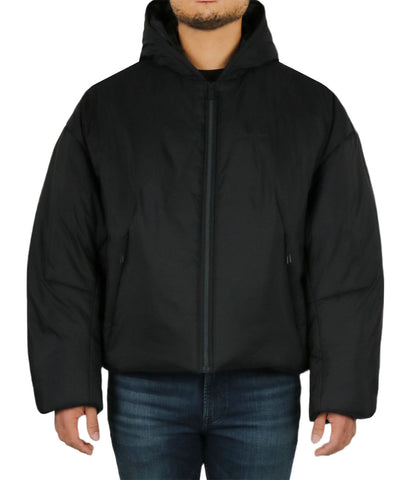 Long Sleeves Front Zipper Hood Puffer Jacket