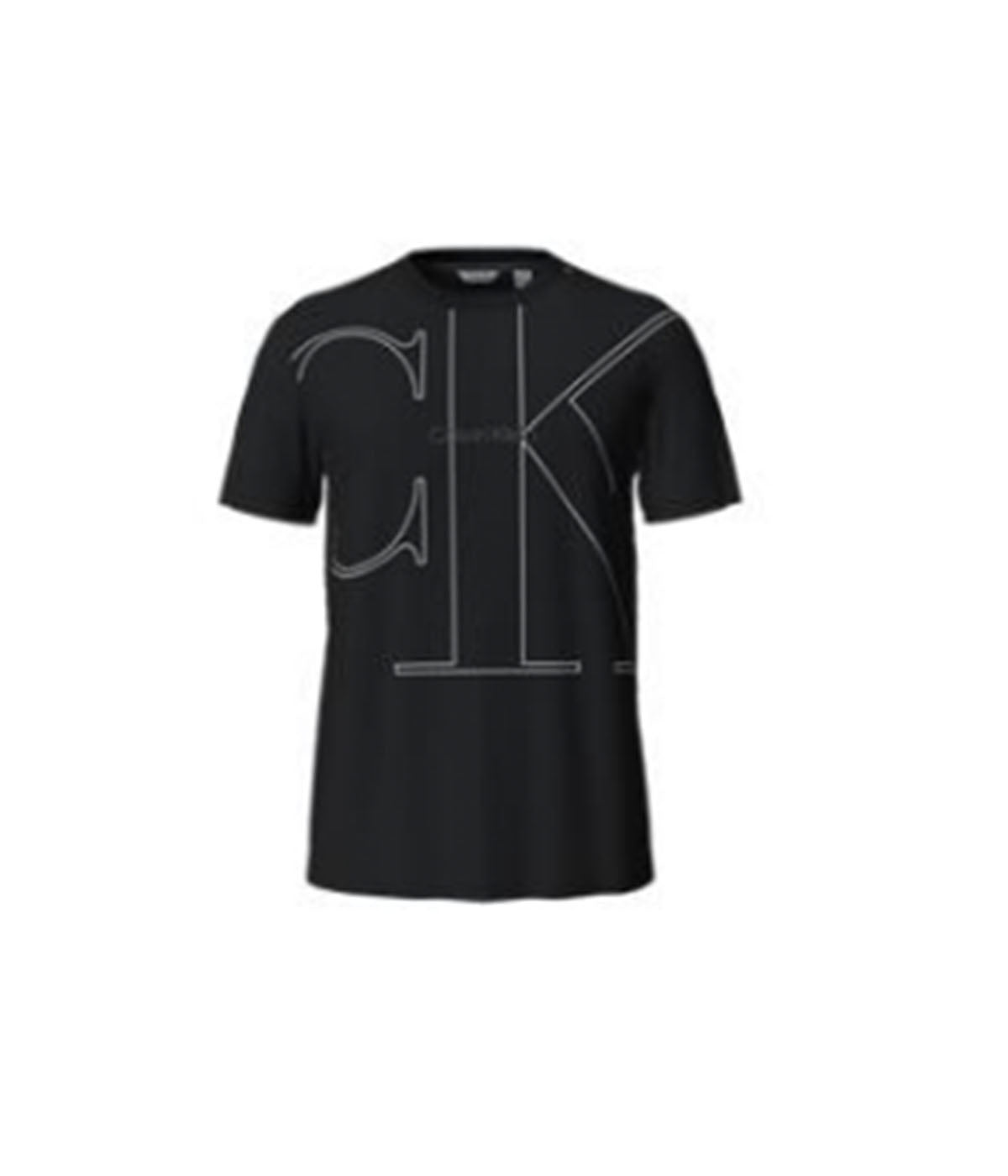  Calvin Klein Short Sleeves Chest Monogram Crew - Black Beauty - Bonton