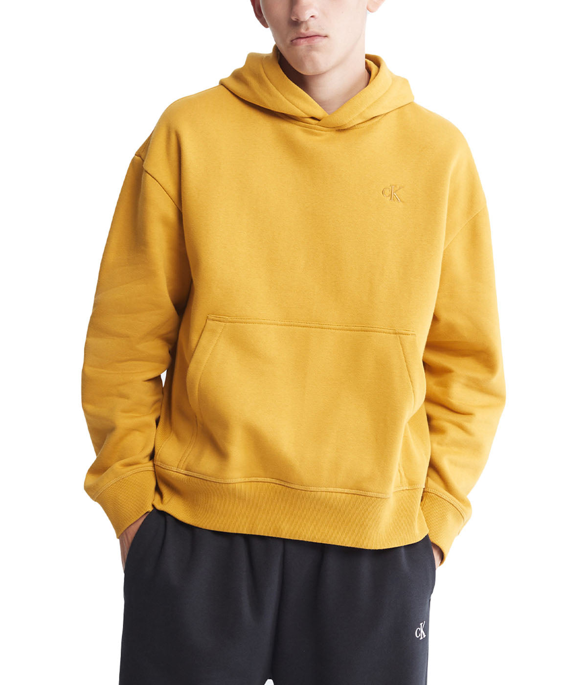  Calvin Klein Long Sleeves Archive Fleece Po Hoodie - Honey - Bonton