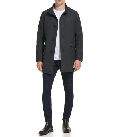 SB Stand Collar Melton Wool Coat With Double Pocket