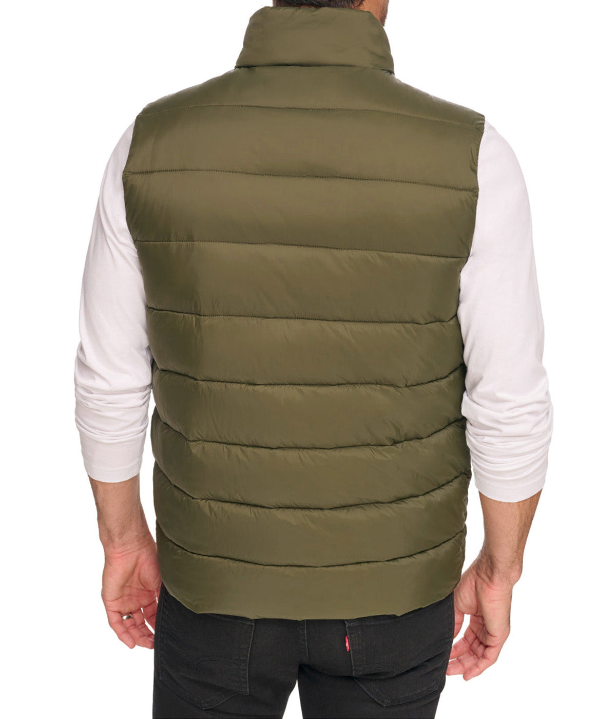  Kenneth Cole Cire Poly Puffer Vest - Olive - Bonton