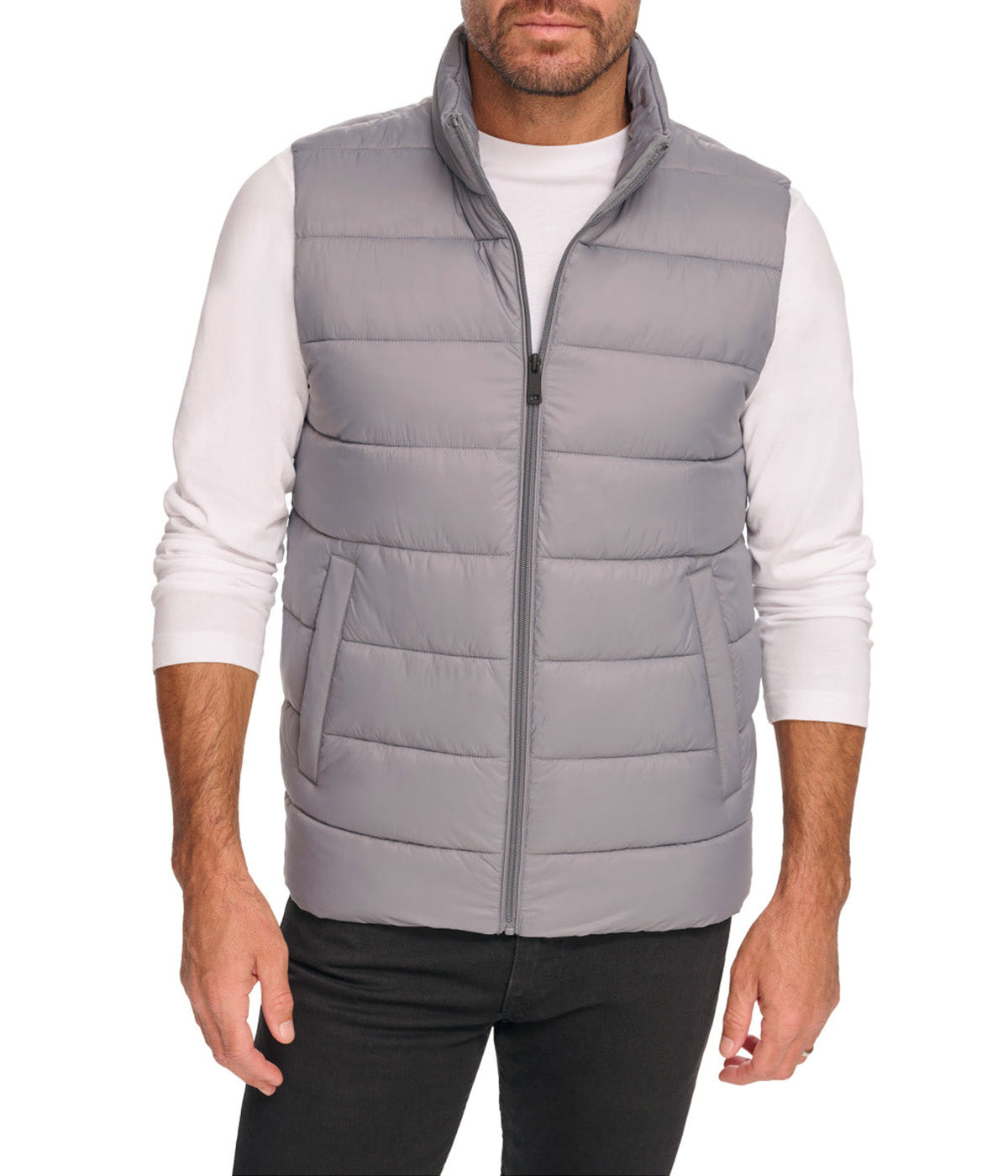  Kenneth Cole Cire Poly Puffer Vest - Gunmetal - Bonton