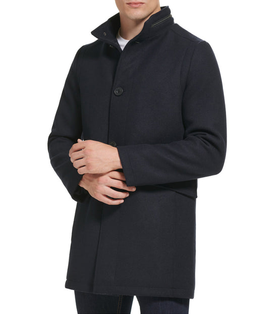 SB Stand Collar Melton Wool Coat With Double Pocket