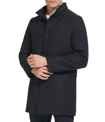 SB Stand Collar Melton Wool Coat With Double Pocket