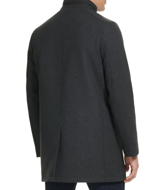 SB Stand Collar Melton Wool Coat With Double Pocket