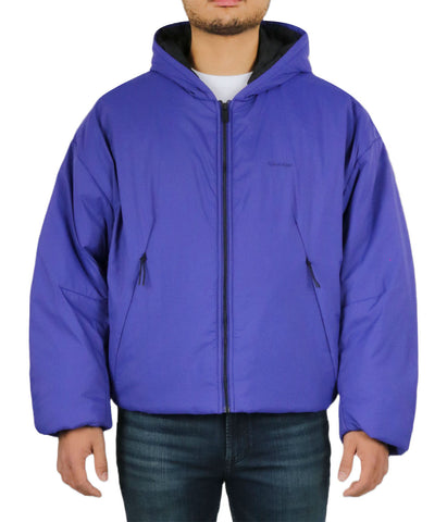 Long Sleeves Front Zipper Hood Puffer Jacket
