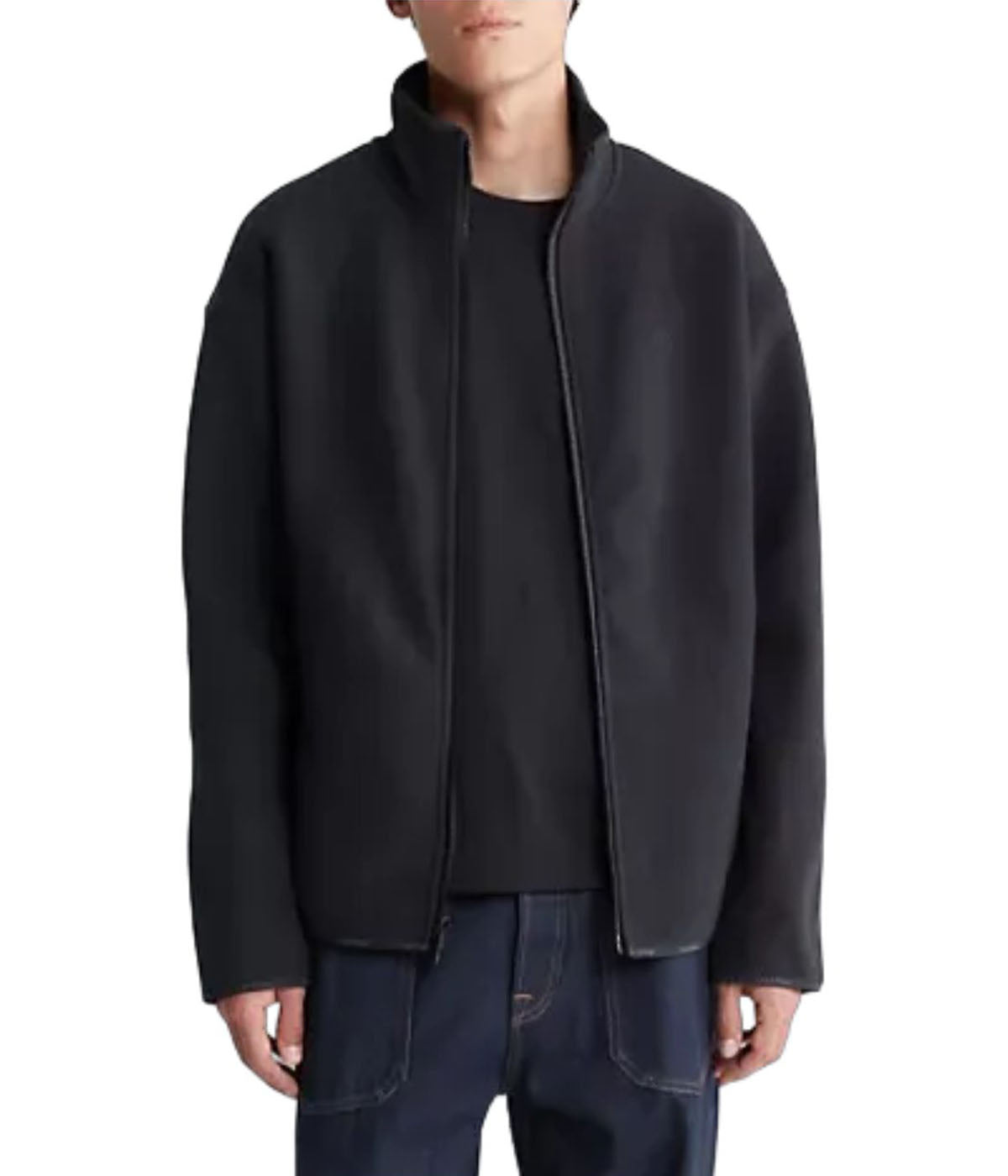  Calvin Klein Long Sleeve Polar Fleece Fz Jacket Black - Black - Bonton