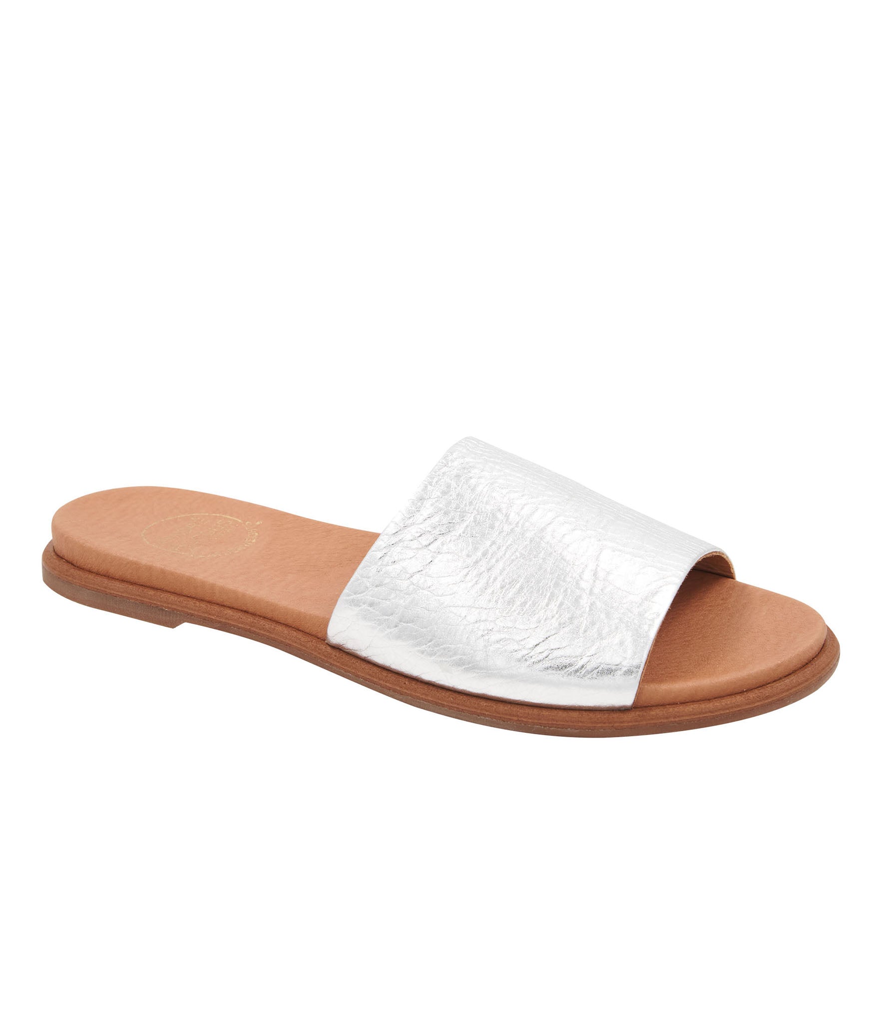  Andre Assous Fran Flat Sandal - Silver - Bonton