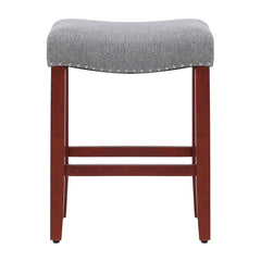 24" Upholstered Saddle Seat Single Counter Stool