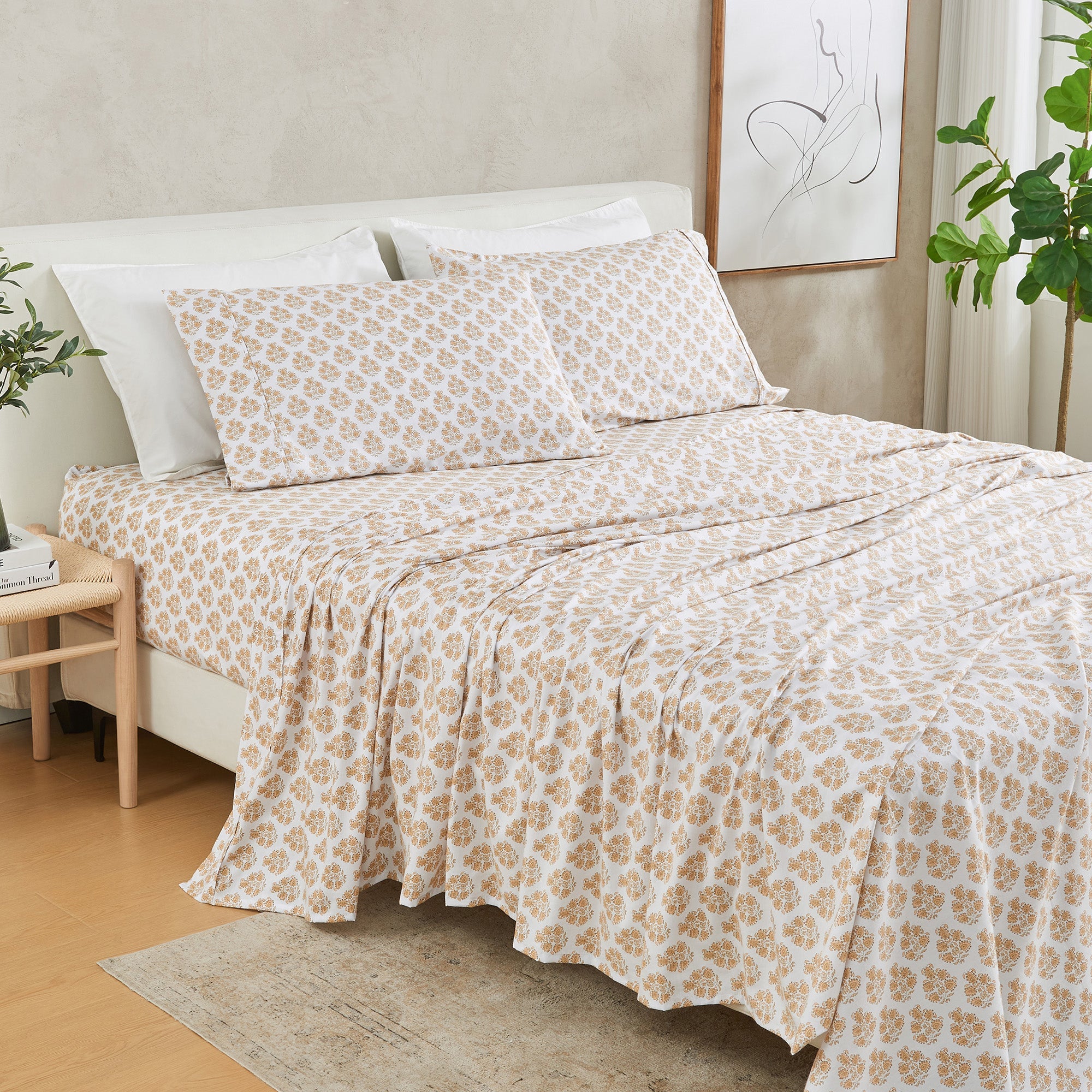  Patina Vie Maison Patina Vie Maison Cotton & Rayon From Bamboo Blend Printed Sheet Set - Full - Bonton