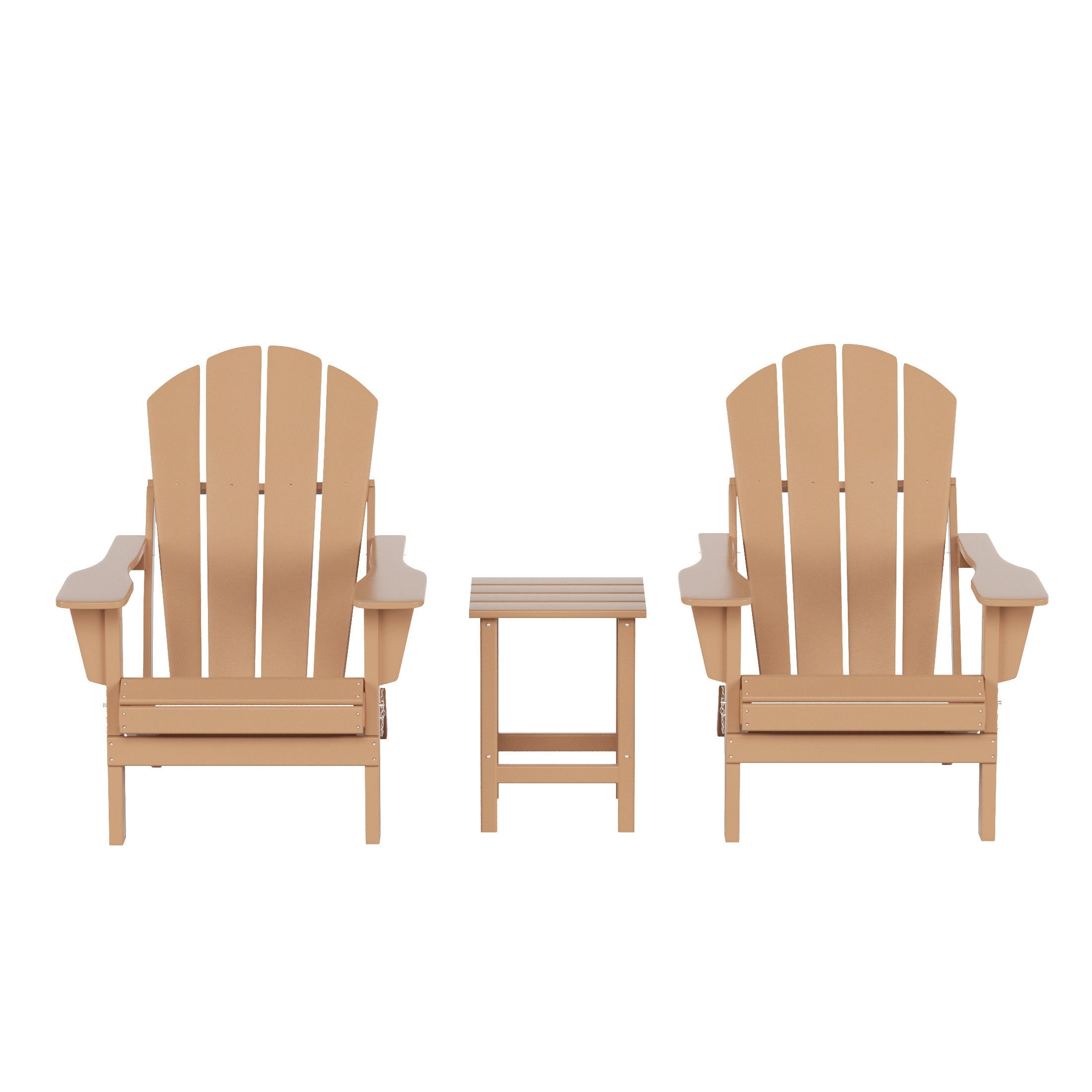  Westin Furniture 3-Piece Outdoor Patio Adirondack Conversation Seating Set - Sand - Bonton