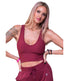  Style Luxe Activewear Ribbed Crop Top - Red - Bonton