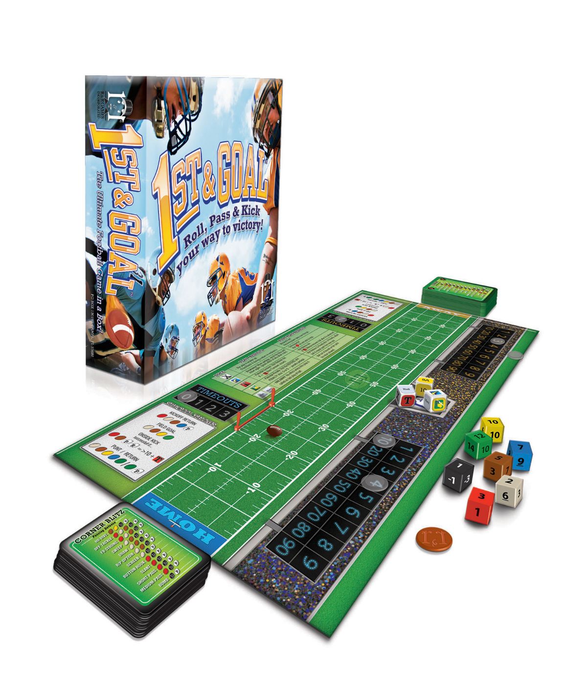  1st & Goal Football Board Game: Roll, Pass & Kick Your Way to Victory! Multi - Multi - Bonton