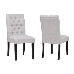 Upholstered Button Tufted Dining Side Chair, Set of 2