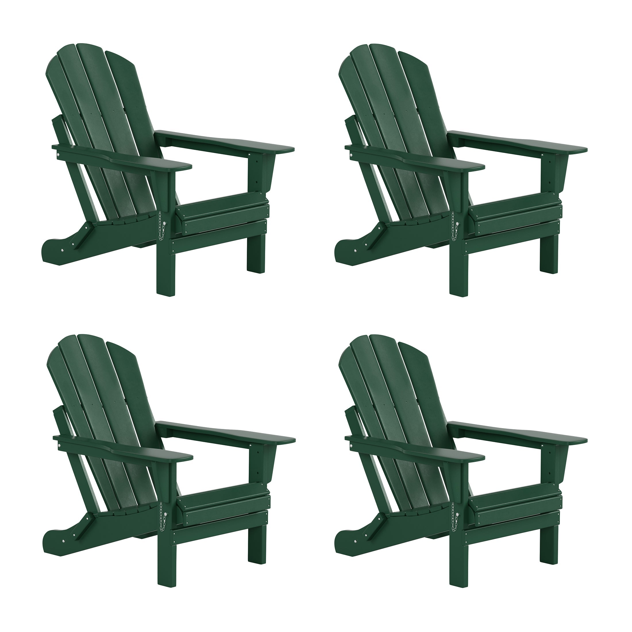  Westin Furniture Outdoor Patio Folding Adirondack Chair, Set of 4 - Turquoise - Bonton