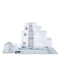 Rope Stripe Border 4 Piece Hand Towel Set