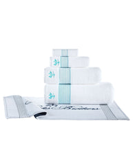 Rope Stripe Border 2 Piece Wash Towel Set