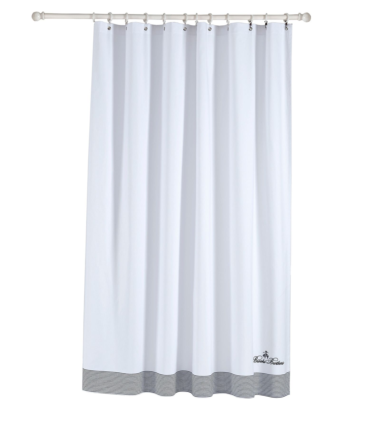  Brooks Brothers Rope Stripe Border Shower Curtains - Anthracite - Bonton