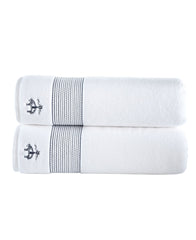 Rope Stripe Border 2 Piece Bath Sheet Set