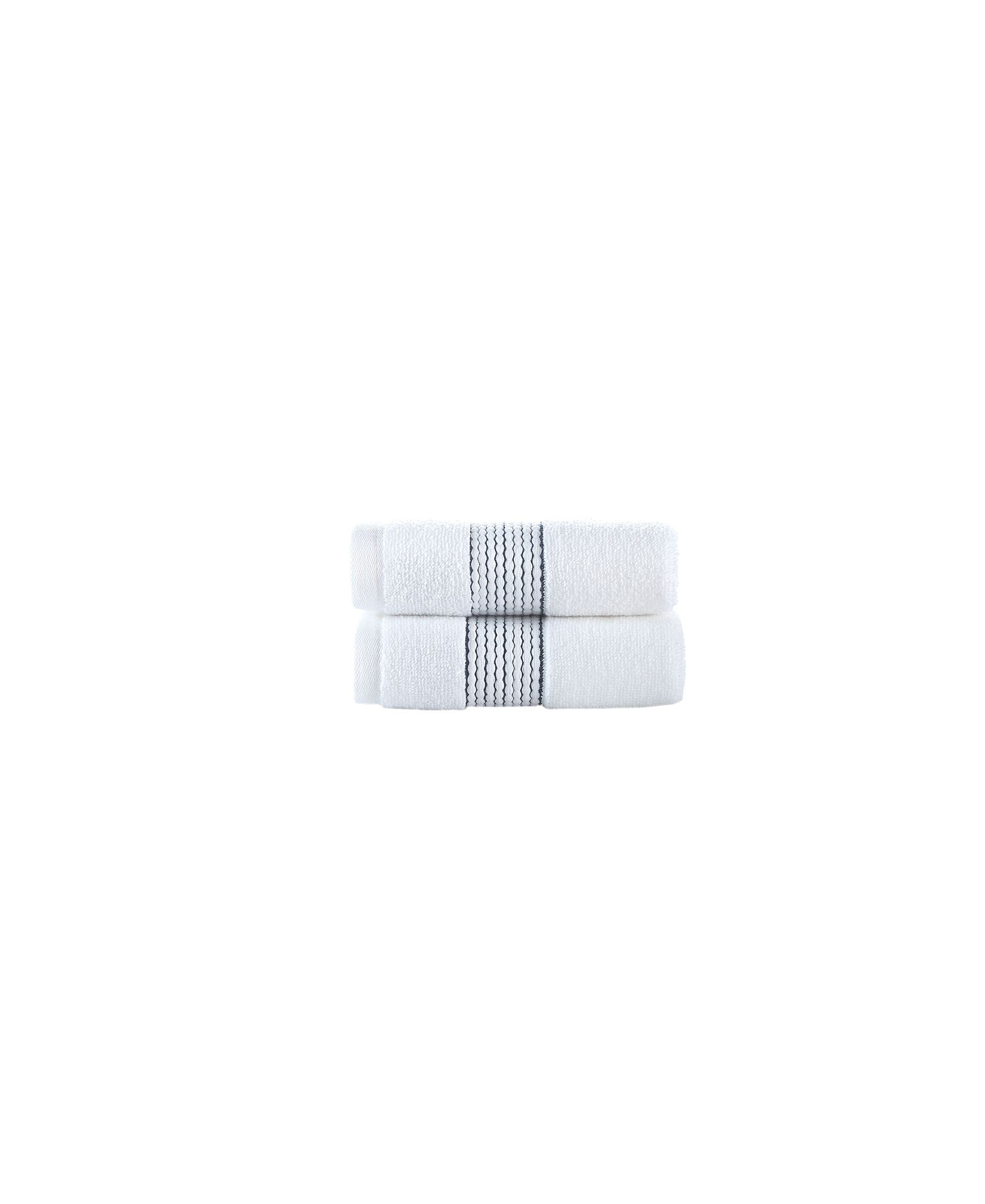  Brooks Brothers Rope Stripe Border 2 Piece Wash Towel Set - Sea Glass - Bonton