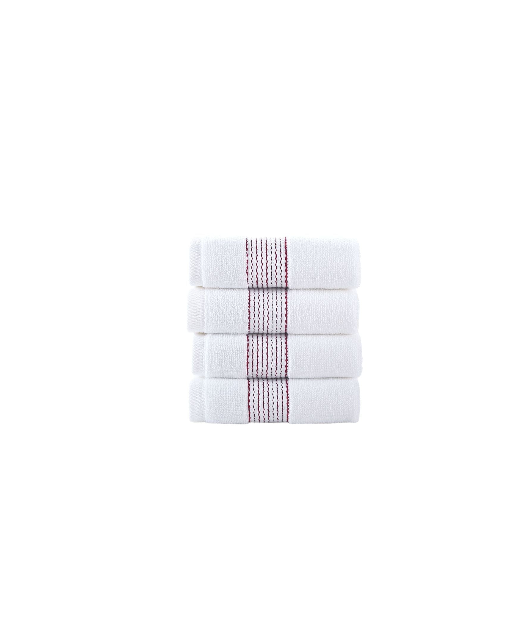  Brooks Brothers Rope Stripe Border 4 Piece Wash Towel Set - Sea Glass - Bonton