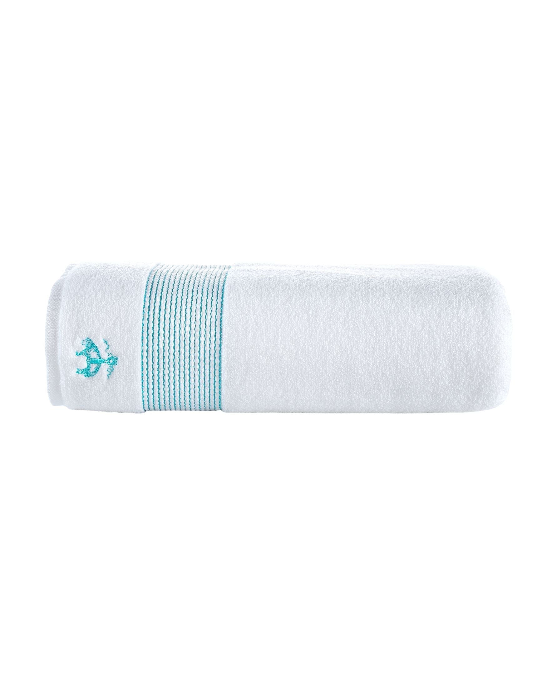  Brooks Brothers Rope Stripe Border Bath Sheet - Sea Glass - Bonton