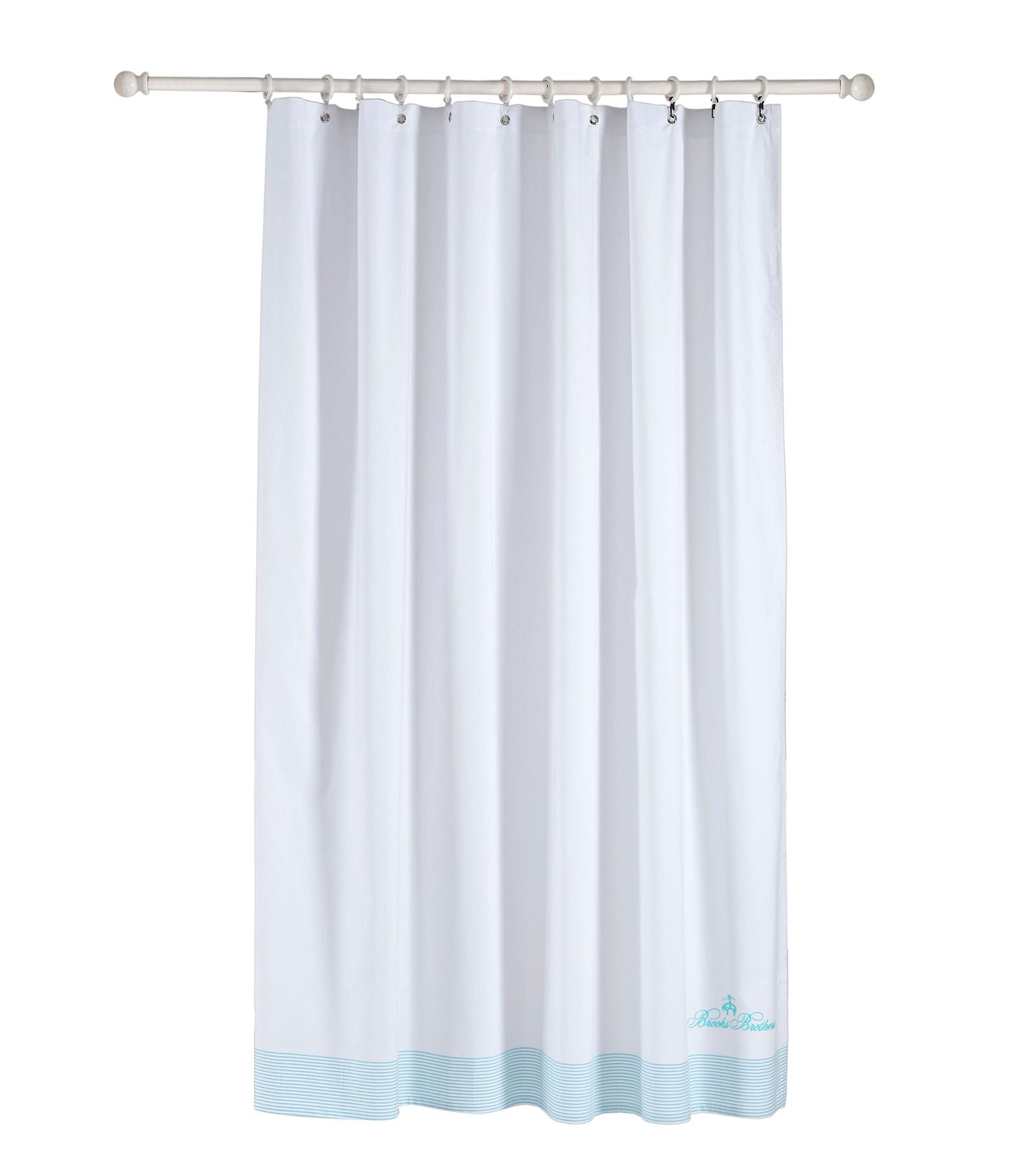  Brooks Brothers Rope Stripe Border Shower Curtains - Navy - Bonton