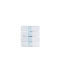 Rope Stripe Border 4 Piece Wash Towel Set