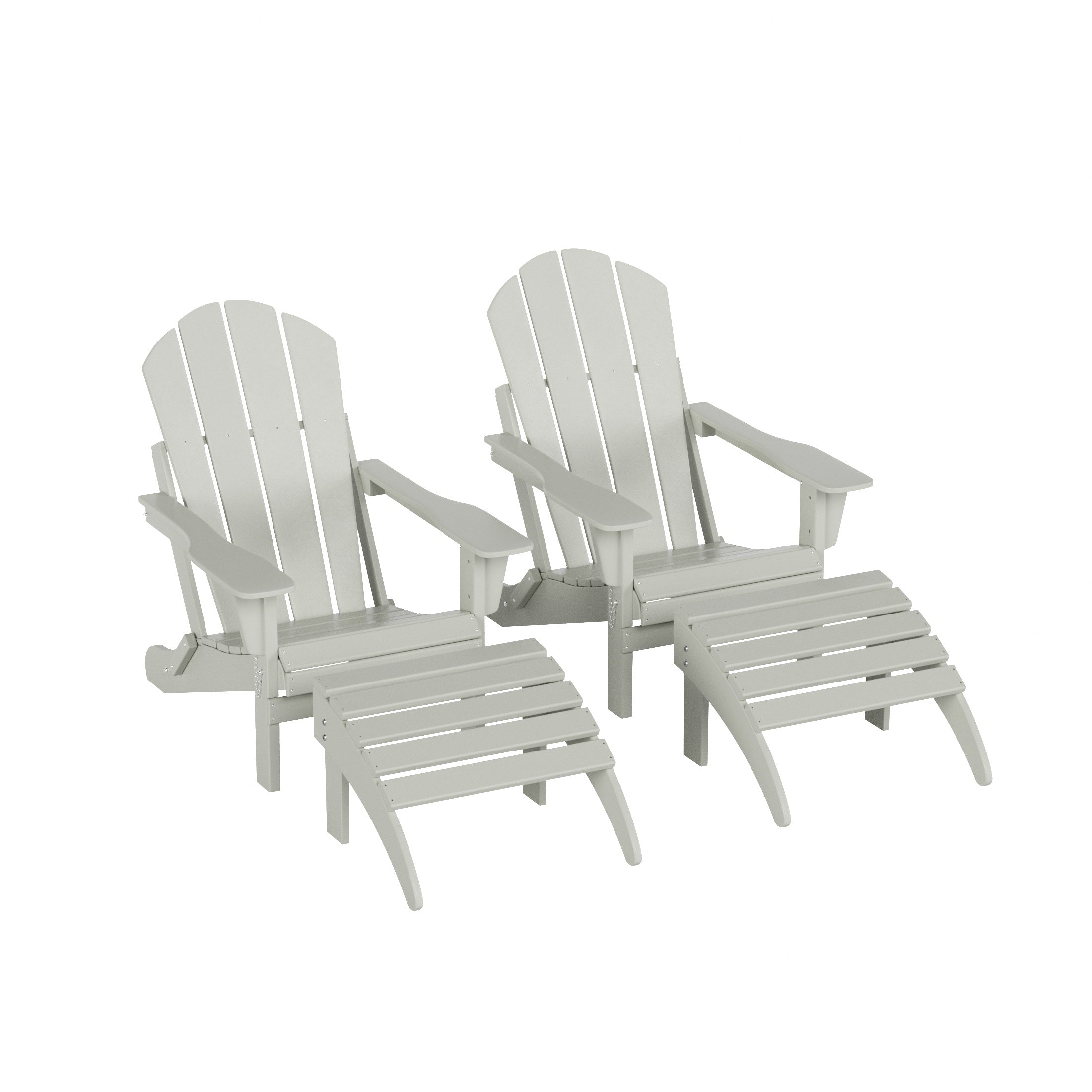  Westin Furniture 4-Piece Adirondack Conversation Chair with Footrest Ottoman Set - Lime - Bonton