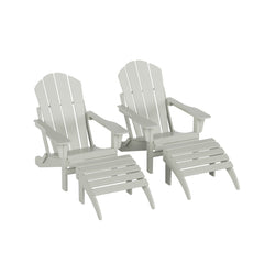 4-Piece Adirondack Conversation Chair with Footrest Ottoman Set