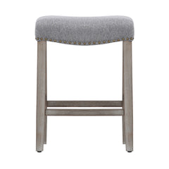 24" Upholstered Saddle Seat Single Counter Stool