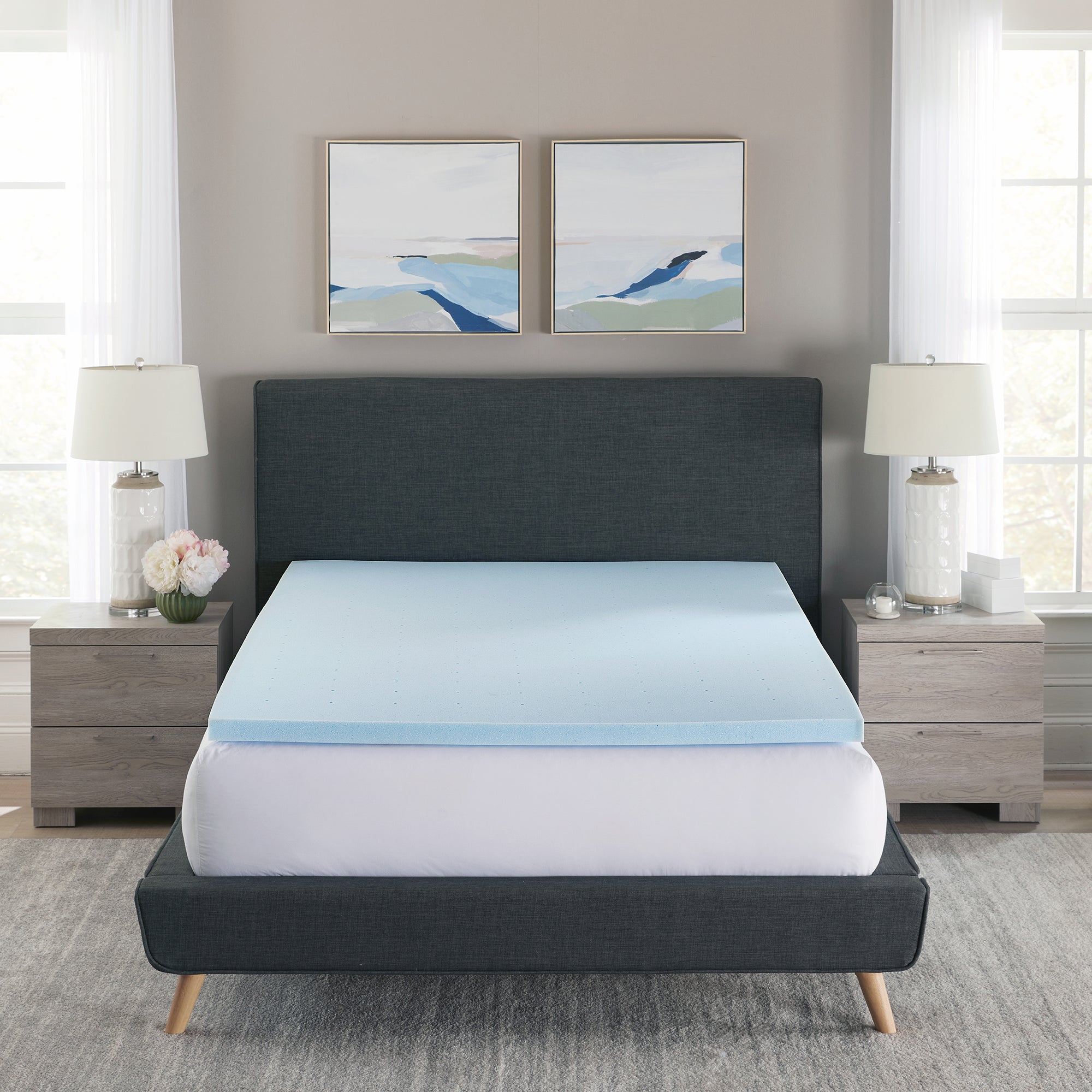  BodiPEDIC Gel-Infused Memory Foam Mattress Topper 2