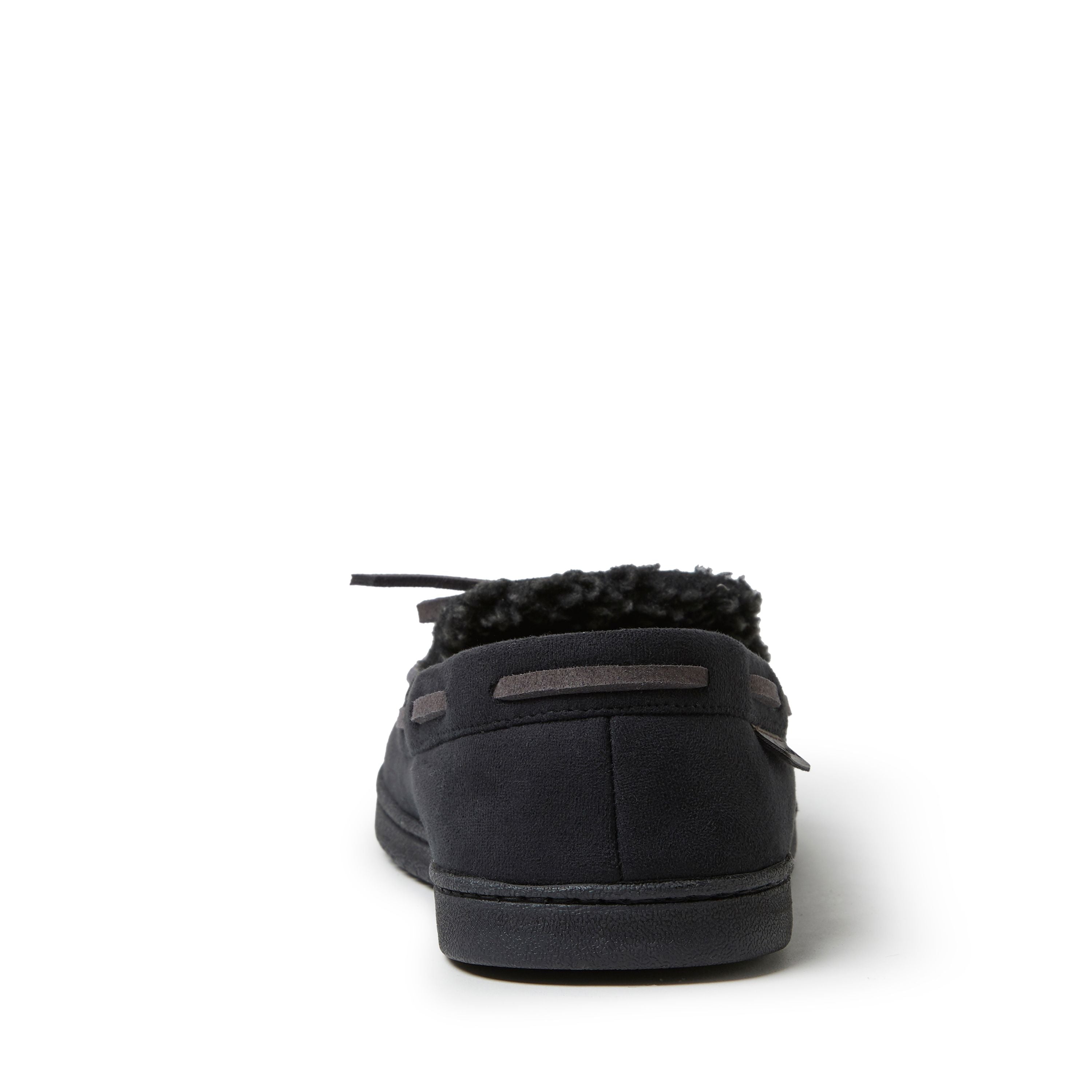  Dearfoams Men's Toby Indoor/Outdoor Microsuede Moccasin Slipper - Black - Bonton