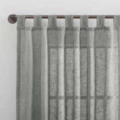 Burlap Weave Linen Blend Tab Top Curtain