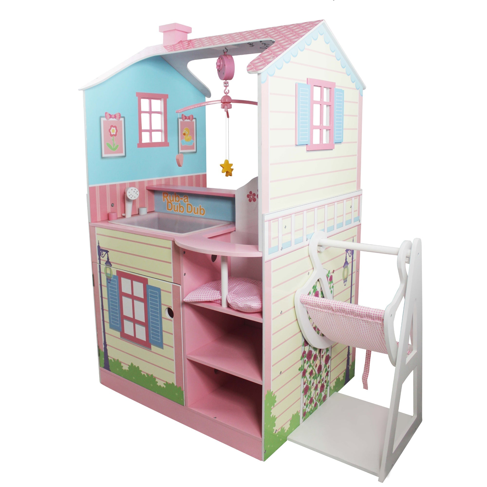  Teamson Kids Olivia's Little World - Olivia's Classic Doll Changing Station Dollhouse - Blue/Yellow - Bonton