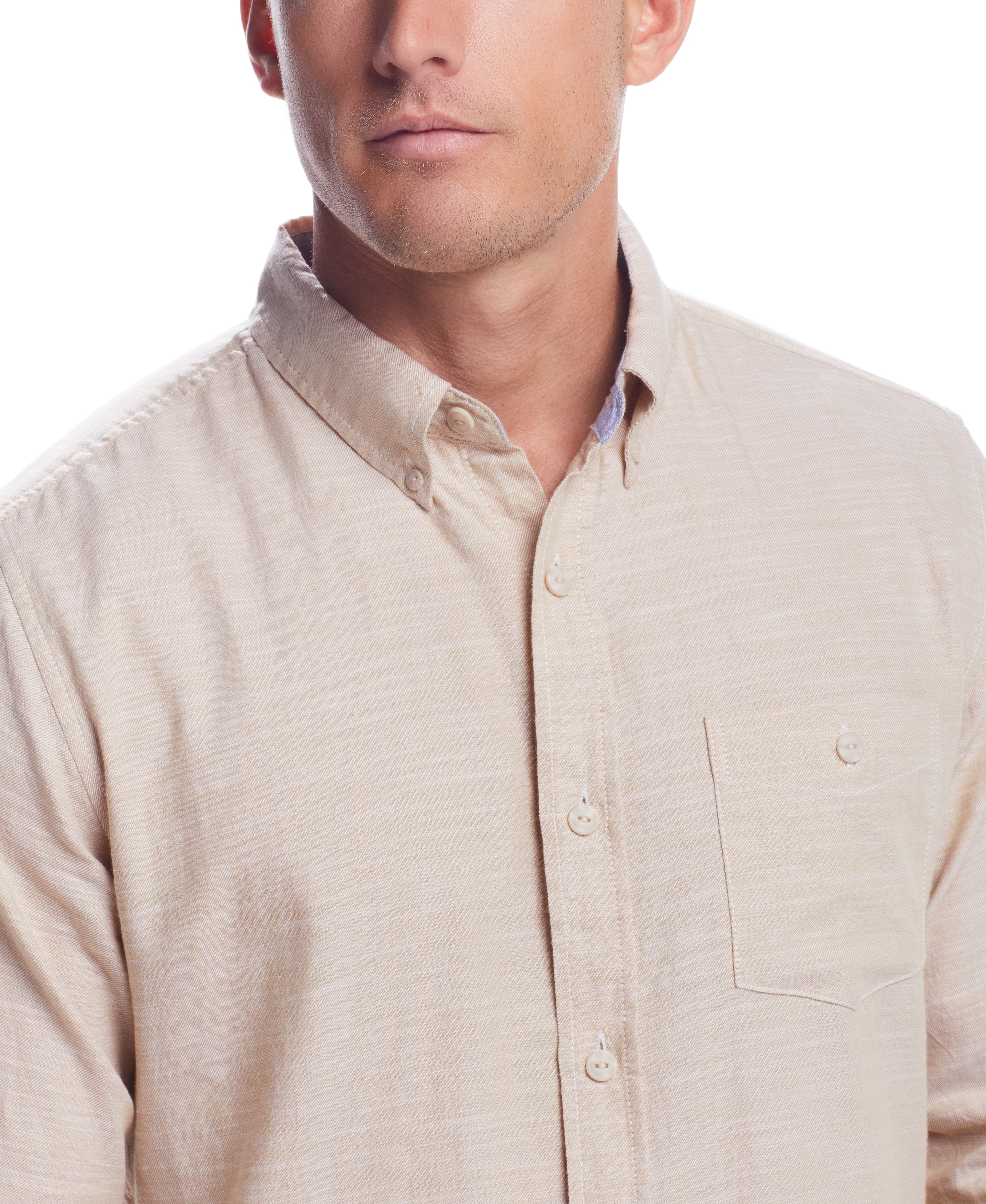  WEATHERPROOF VINTAGE Weatherproof Vintage Men's L/S Solid Cotton Twill Shirt - Starfish - Bonton