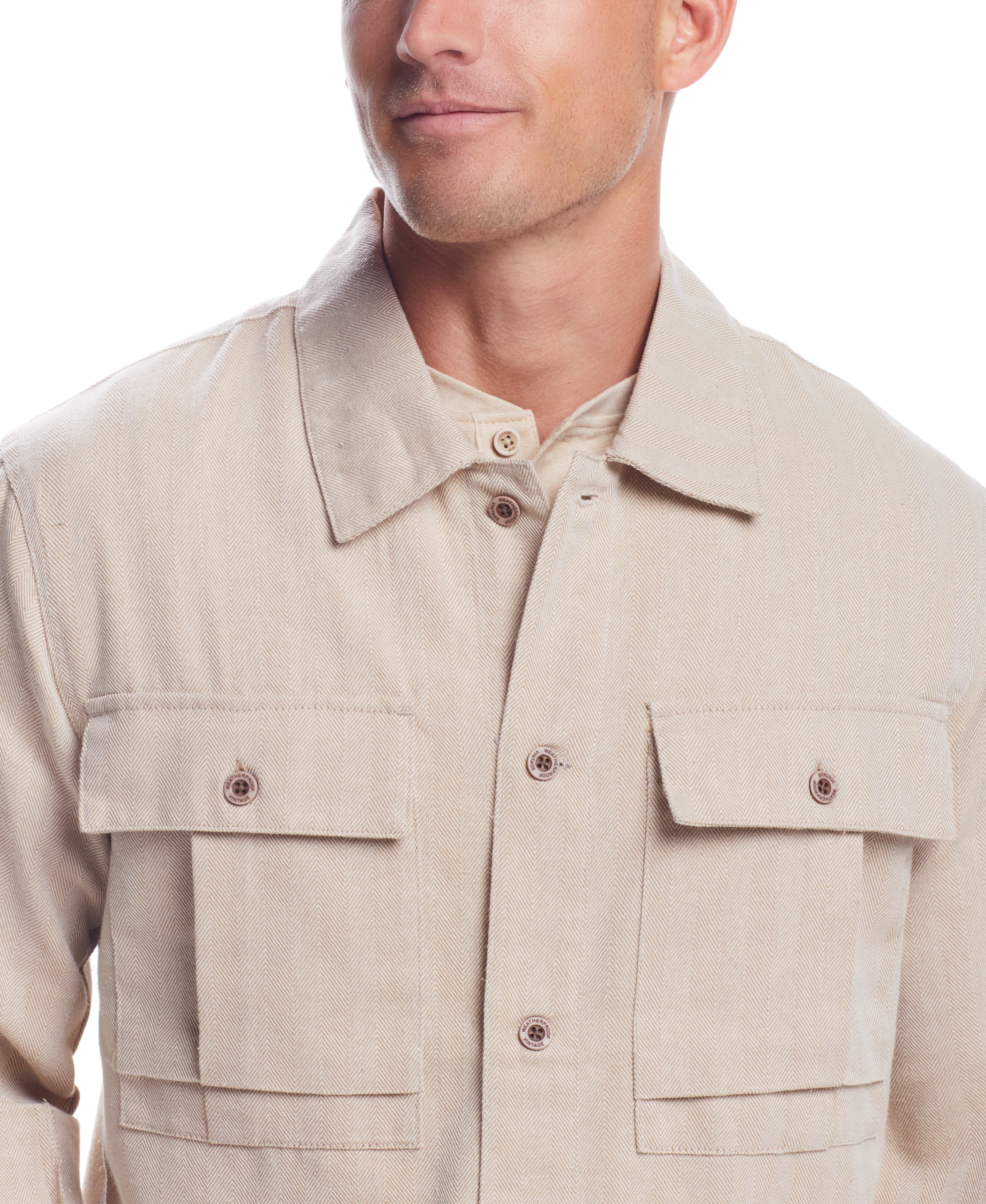  WEATHERPROOF VINTAGE Weatherproof Vintage Men's Summer Shirt Jacket - Khaki - Bonton