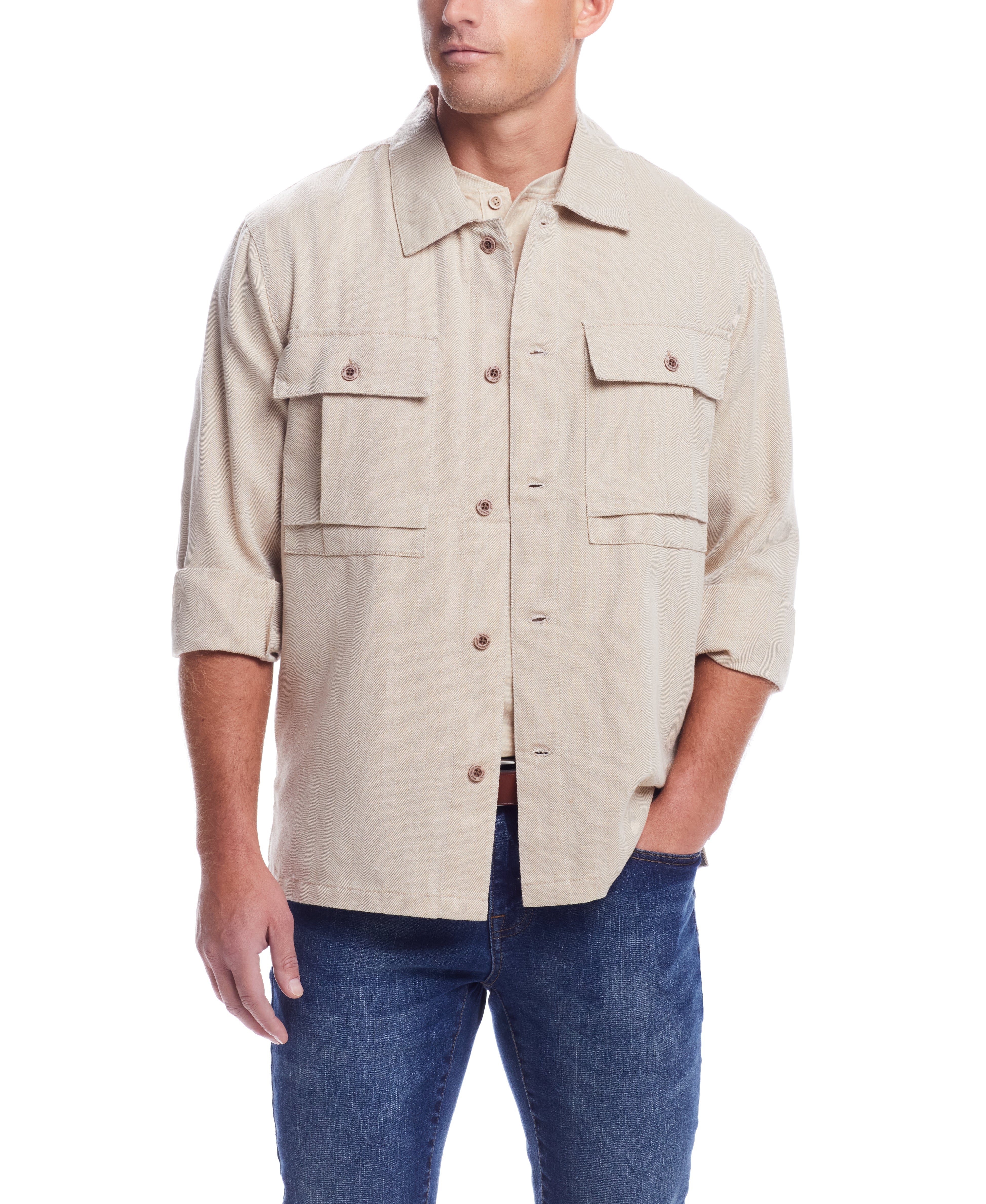  WEATHERPROOF VINTAGE Weatherproof Vintage Men's Summer Shirt Jacket - Khaki - Bonton