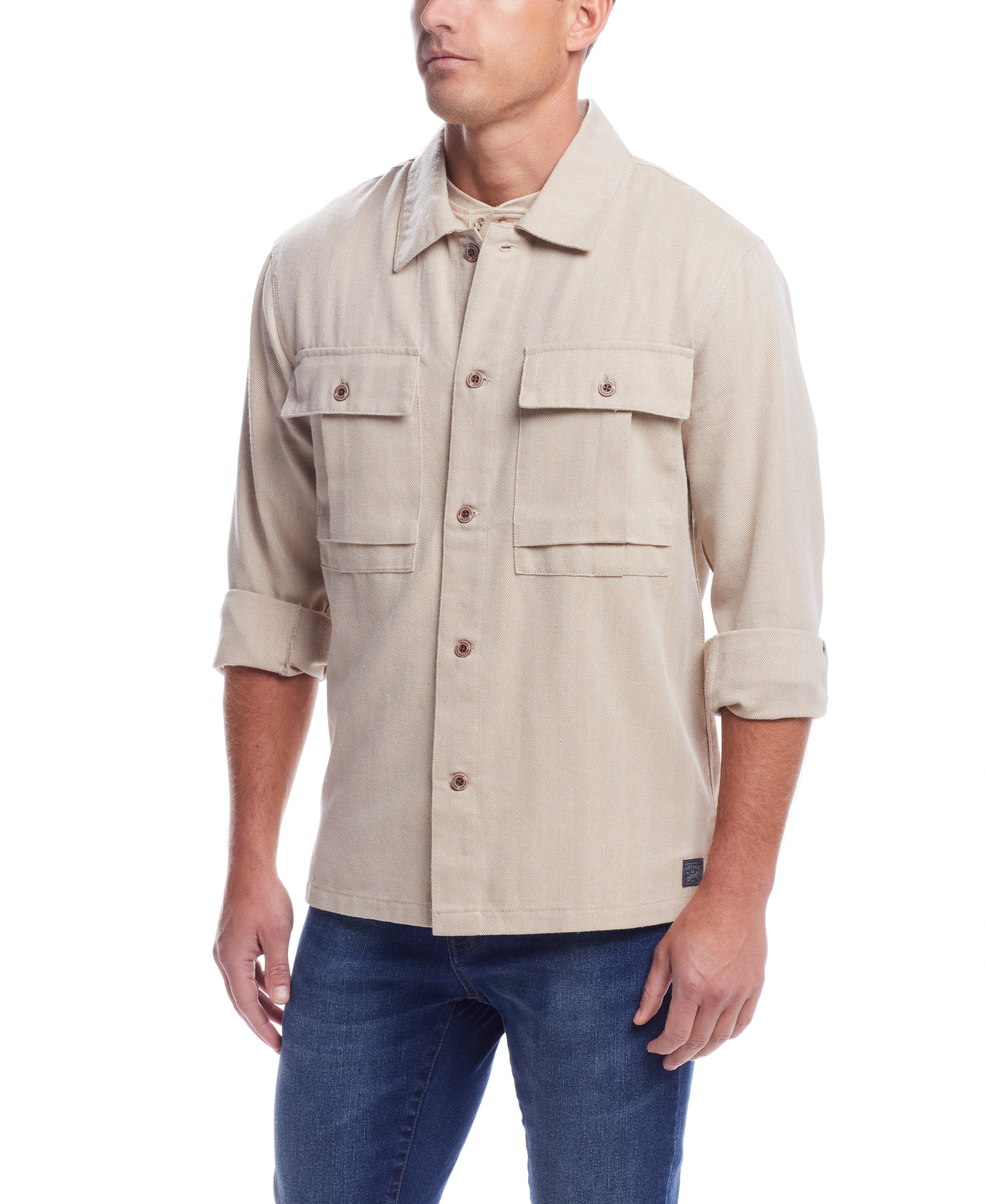  WEATHERPROOF VINTAGE Weatherproof Vintage Men's Summer Shirt Jacket - Khaki - Bonton