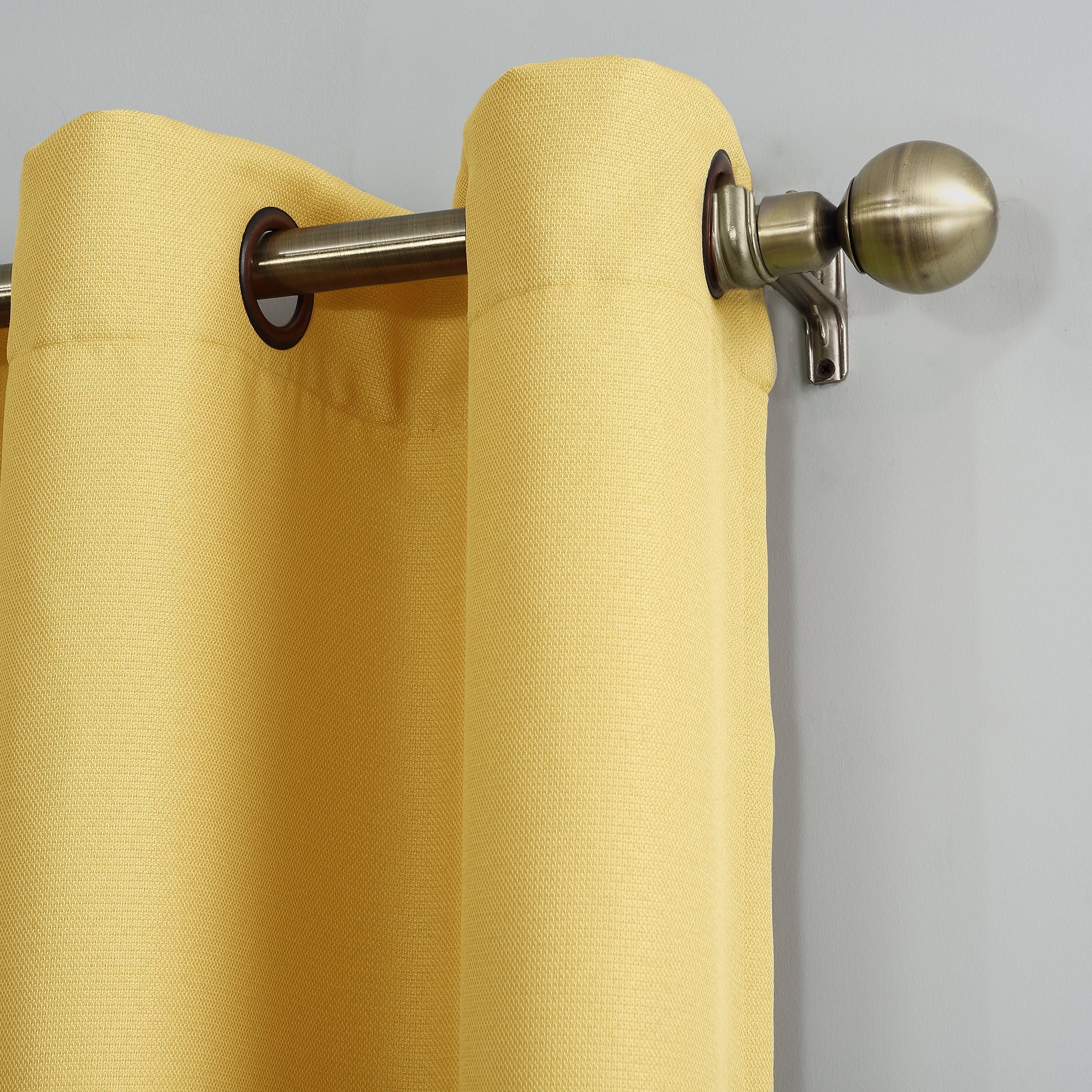  No. 918 Malin Casual Textured Semi-Sheer Grommet Curtain Panel - Yellow - Bonton