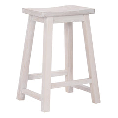 24" Solid Wood Saddle Counter Stool