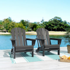 Outdoor Folding Adirondack Chair, Set of 2