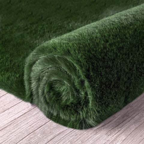 Sage Green Faux Rabbit Fur Fuzzy Soft Fluffy Plush Cozy Shaggy Area Rug by Homemartgoods