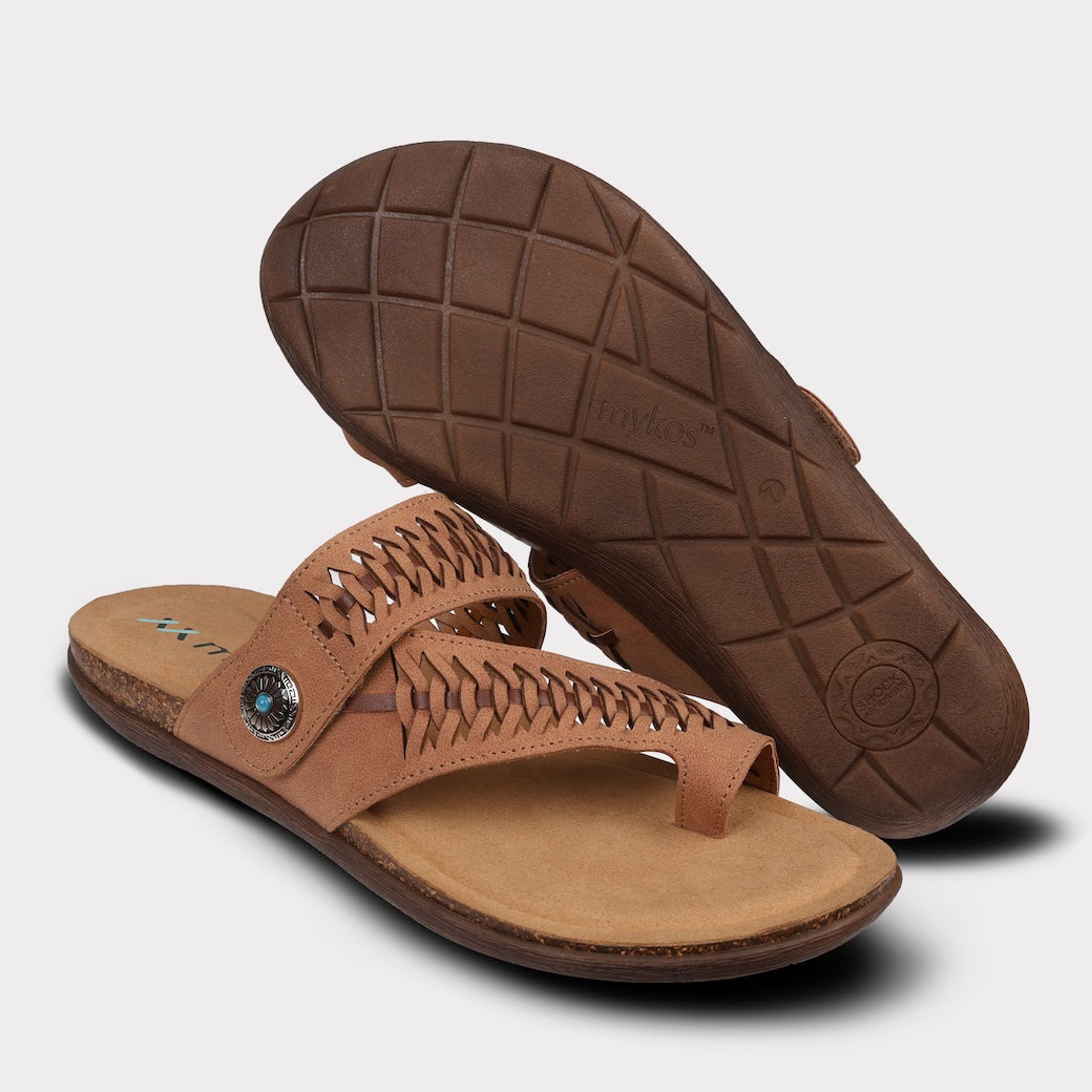  Mykos Scarlett Women's Toe Ring Sandal - Brown - Bonton