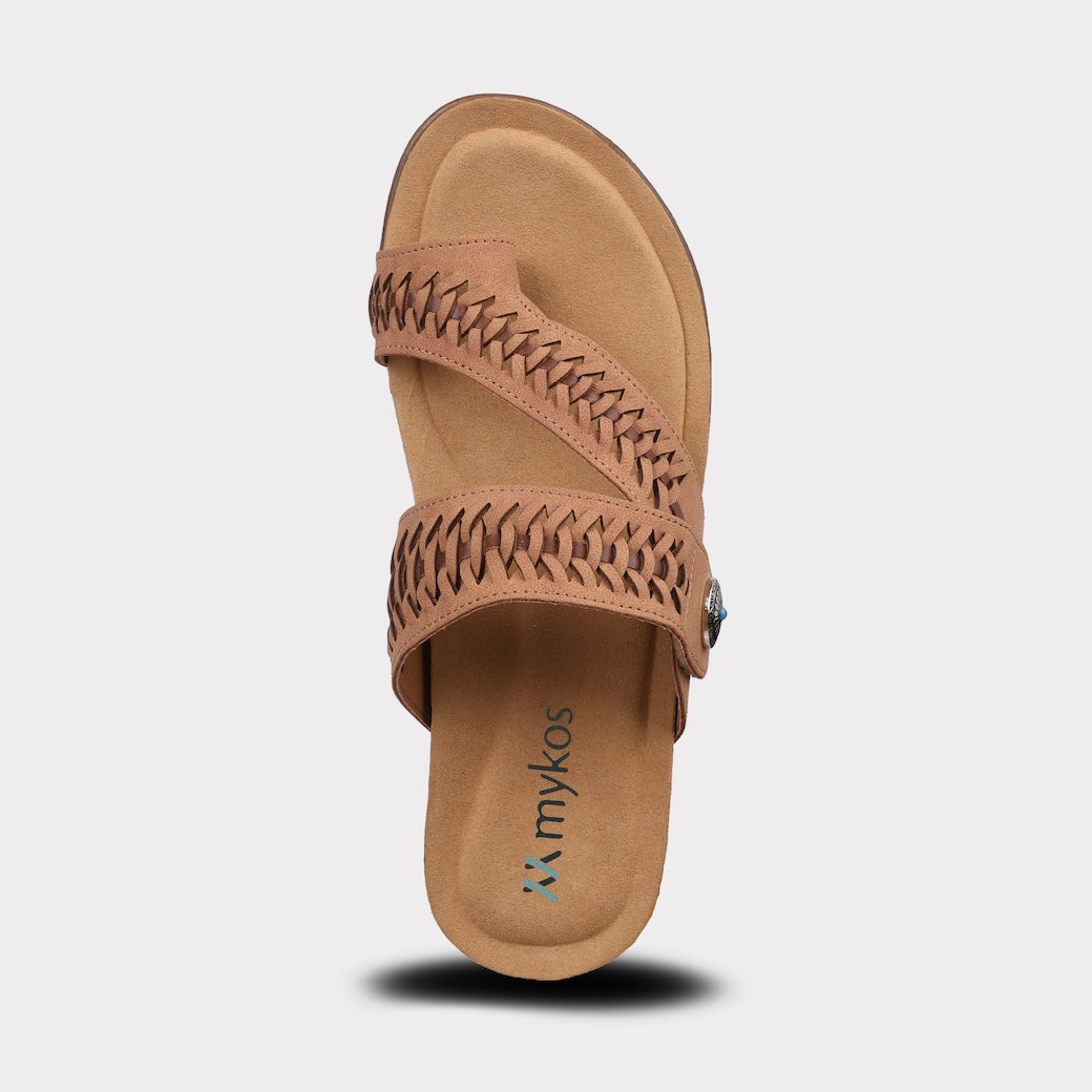  Mykos Scarlett Women's Toe Ring Sandal - Brown - Bonton