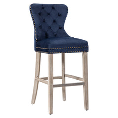 29" Tufted Velvet Bar Stool