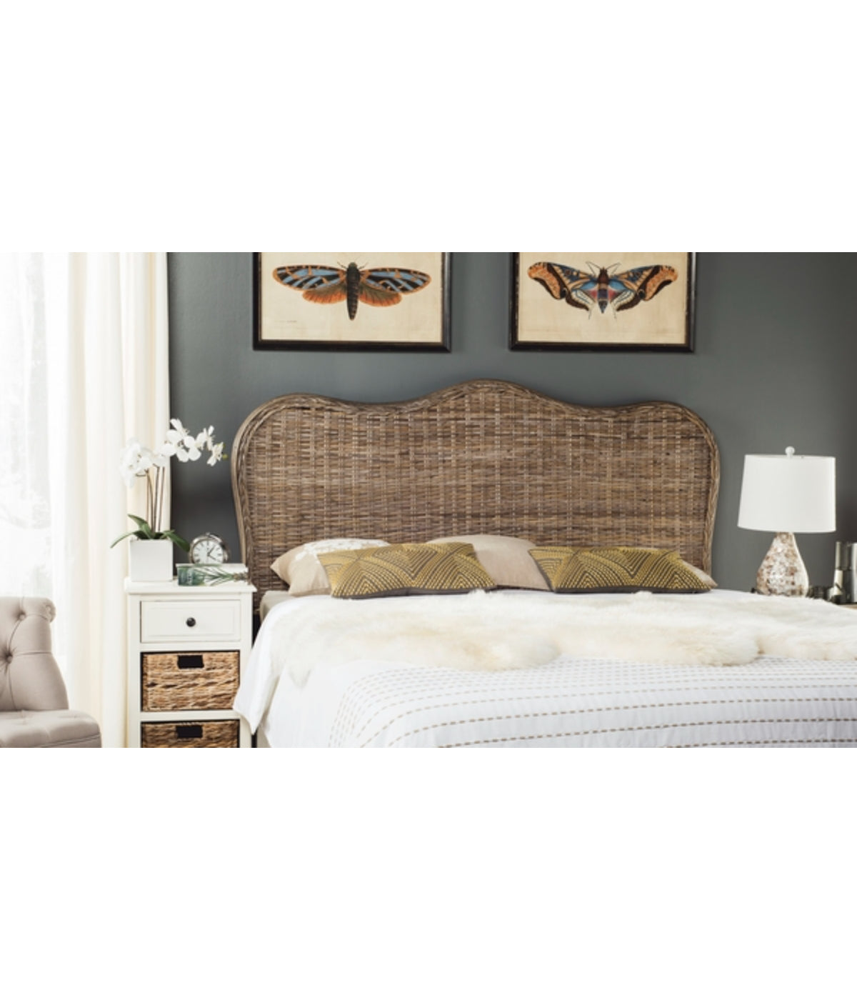  Safavieh Imelda Headboard Grey - Grey - Bonton