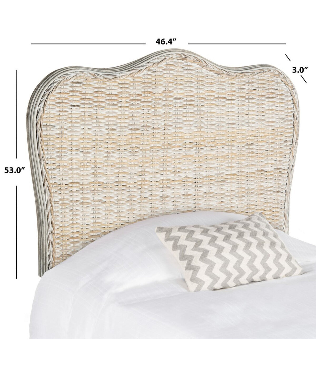  Safavieh Imelda Headboard White Washed - White Washed - Bonton