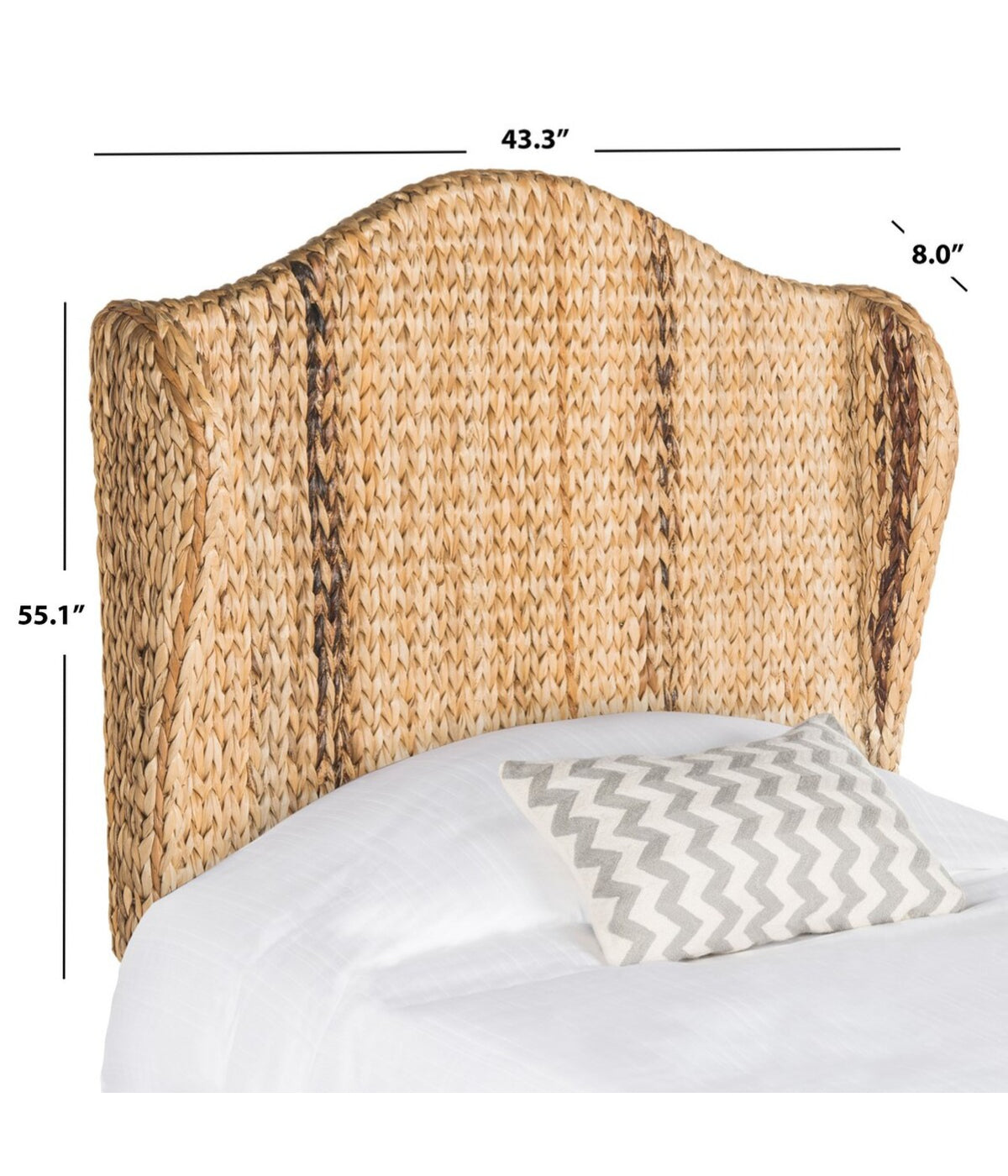  Safavieh Nadine Winged Headboard Natural - Natural - Bonton