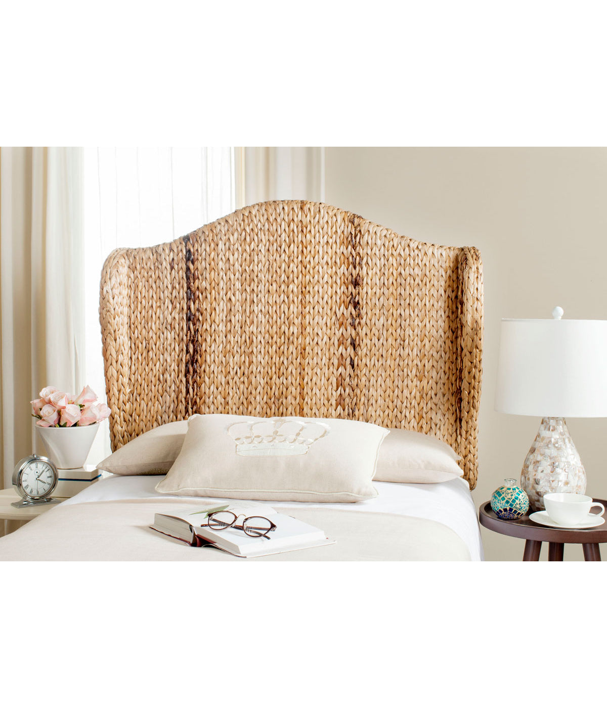  Safavieh Nadine Winged Headboard Natural - Natural - Bonton